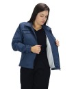 Conjunto Agasalho Feminino Tactel com Elastano Butu Biru Azul